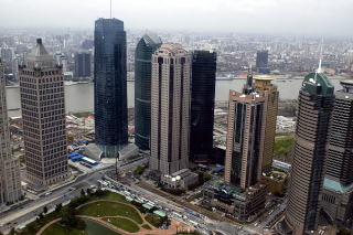 Pudong, Szanghaj - zestaw wieżowców