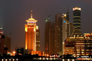 Nocna sceneria Szanghaju